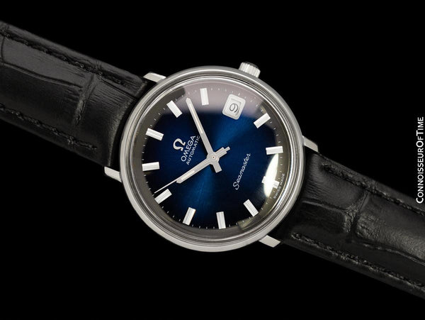 1969 Omega De Ville Vintage Mens Cal. 565 Automatic Blue Vignette Dial Watch - Stainless Steel