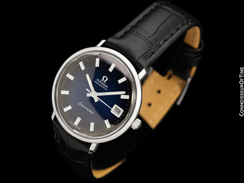 1969 Omega De Ville Vintage Mens Cal. 565 Automatic Blue Vignette Dial Watch - Stainless Steel
