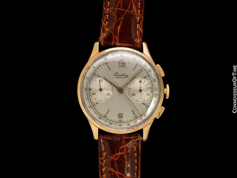 1945 Breitling Vintage Aviator's Ref. 760 Mens Chronograph Watch - 18K Rose Gold