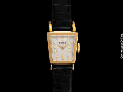 1950's Rolex Ladies Vintage Watch, 18K Gold - Rare & Beautiful Asymmetrical Design