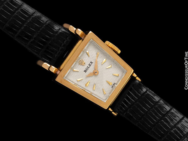 1950's Rolex Ladies Vintage Watch, 18K Gold - Rare & Beautiful Asymmetrical Design