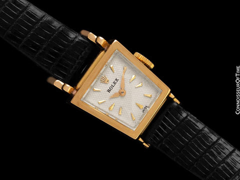 1950's Rolex Ladies Vintage Watch, 18K Gold - Rare & Beautiful Asymmetrical Design
