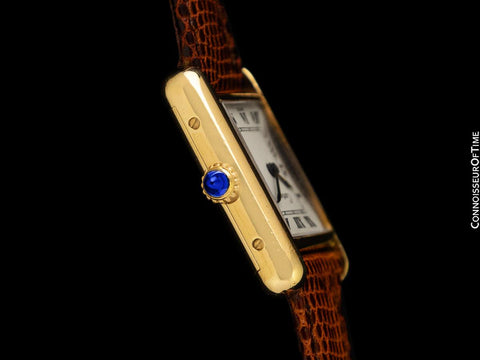 Cartier Vintage Ladies Tank Mechanical Watch - Gold Vermeil, 18K Gold over Sterling Silver
