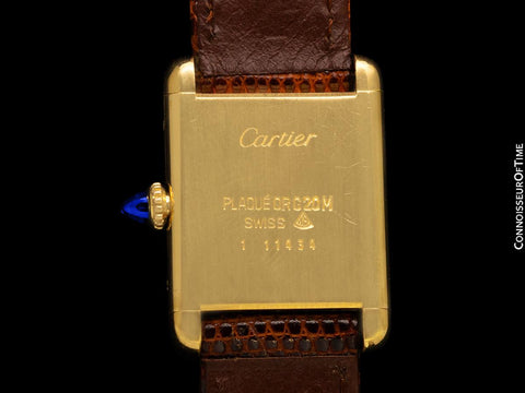 Cartier Vintage Ladies Tank Mechanical Watch - Gold Vermeil, 18K Gold over Sterling Silver