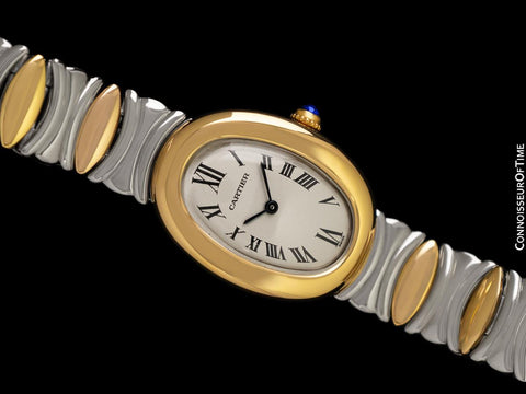 Cartier Baignoire Joaillerie 1920 Ladies Midsize Watch - 18K Gold & Stainless Steel