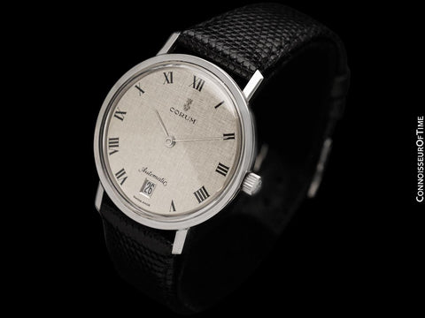 1970's Corum Vintage Classic Mens Automatic Luxury Watch - Stainless Steel