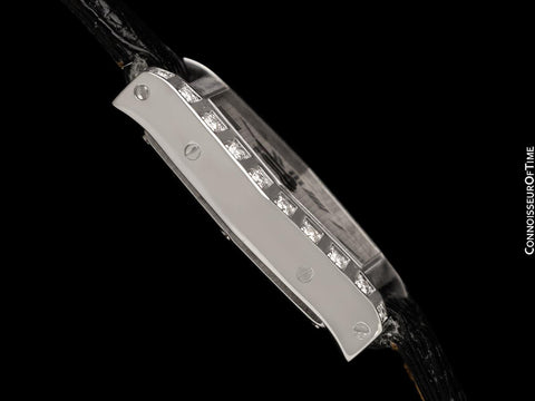 Cartier Lanier Ladies Hexagon Watch - 18K White Gold & Cartier Factory Set Diamonds