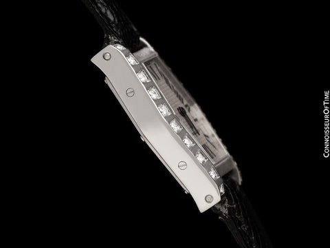 Cartier Lanier Ladies Hexagon Watch - 18K White Gold & Cartier Factory Set Diamonds