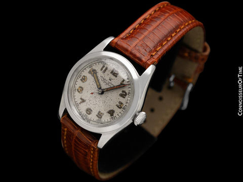 1944 Rolex Speedking Vintage Mens Midsize "Boys" WWII Oyster Watch - Stainless Steel