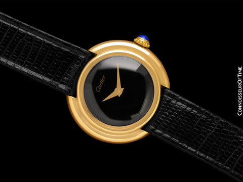 Cartier Ellipse Vintage Ladies Mechanical Watch with Band & Buckle - Solid 18K Gold