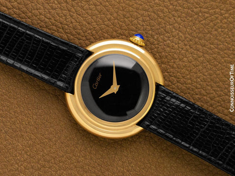 Cartier Ellipse Vintage Ladies Mechanical Watch with Band & Buckle - Solid 18K Gold