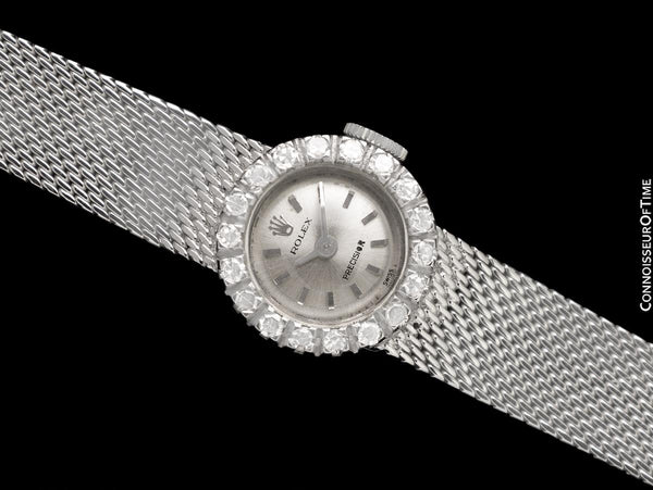 1960's Rolex Ladies Vintage Cocktail Watch - 18K White Gold & Diamonds