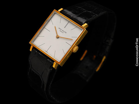 1963 Patek Philippe Vintage Mens Ultra Thin 18K Gold Gondolo Watch - Very Rare True Unworn New Old Stock with Sticker on Back