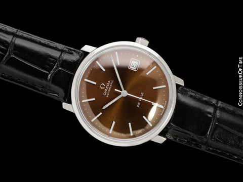 1973 Omega De Ville Vintage Mens Full Size Automatic Watch with Chocolate Bronze Dial - Stainless Steel