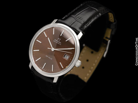 1973 Omega De Ville Vintage Mens Full Size Automatic Watch with Chocolate Bronze Dial - Stainless Steel