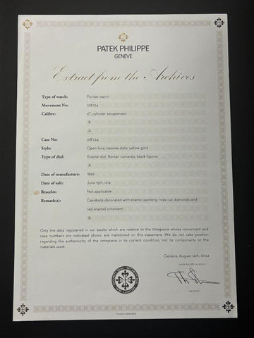 1912 Patek Philippe Vintage Ladies Miniature Pendant 18K Gold, Enamel & Diamond Watch - Patek Papers