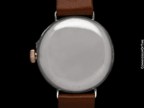 1918 Longines for Tiffany & Co. Caliber 13.33 Mens Single Button World War I Military Chronograph Watch - Sterling Silver