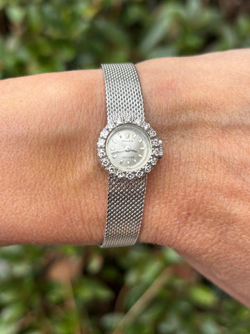 1960's Rolex Ladies Vintage Cocktail Watch - 18K White Gold & Diamonds