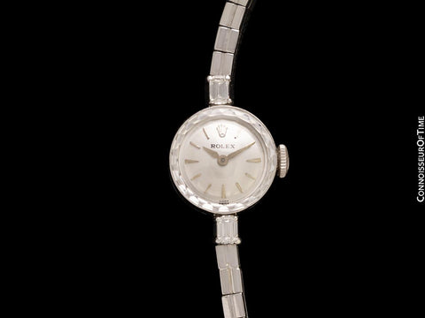 1960's Rolex Ladies Dress Watch with Bracelet - 14K White Gold & Diamonds