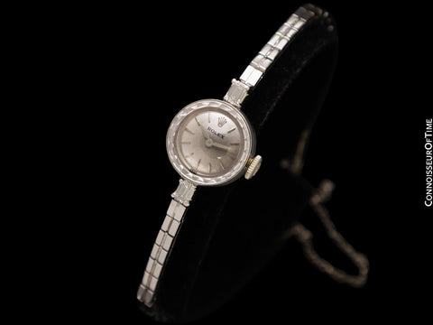 1960's Rolex Ladies Dress Watch with Bracelet - 14K White Gold & Diamonds