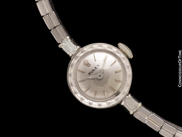 1960's Rolex Ladies Dress Watch with Bracelet - 14K White Gold & Diamonds