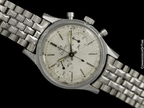 1960's Zodiac Swiss Vintage Mens Sporting Chronograph - Stainless Steel