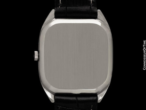 1971 Omega Constellation Chronometer Vintage Mens Tonneau Watch with Royal Blue Vignette Dial - Stainless Steel