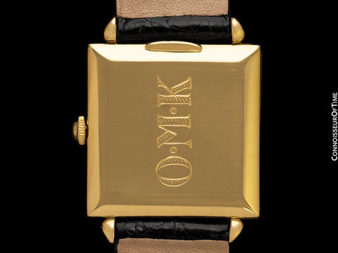 1940's Patek Philippe Vintage Mens Square Watch with Dog Ear Lugs - 18K Gold