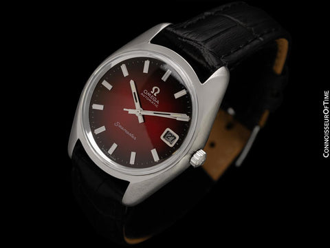 1969 Omega Seamaster Mens Vintage Watch with Automatic Cal. 565 Movement and Wine Vignette Dial - Stainless Steel