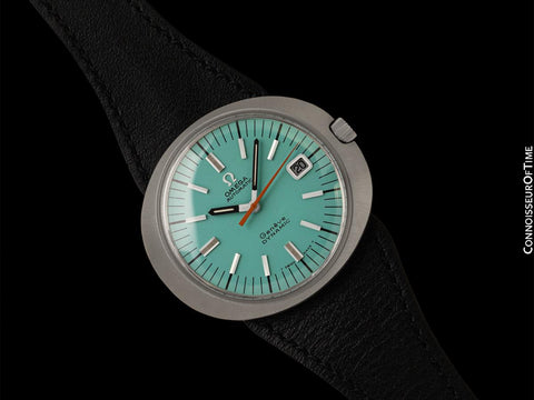 1968 Omega Dynamic Vintage Mens Cal. 565 Watch with Tiffany Blue Dial - Stainless Steel