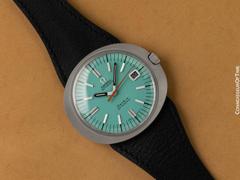 1968 Omega Dynamic Vintage Mens Cal. 565 Watch with Tiffany Blue Dial - Stainless Steel