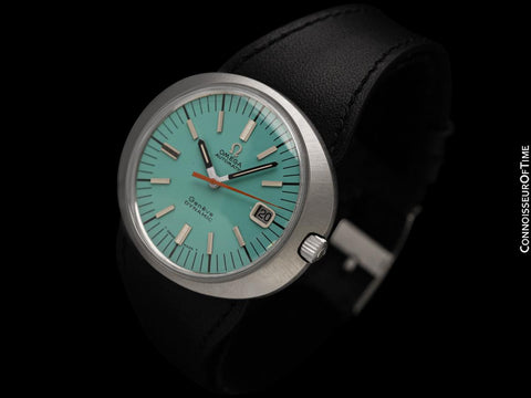 1968 Omega Dynamic Vintage Mens Cal. 565 Watch with Tiffany Blue Dial - Stainless Steel