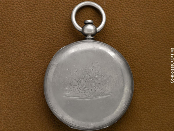 1860 Waltham P.S. Bartlett Civil War Era Pocket Watch with Very Rare Cannons Engraving - Same Brand Given to Abraham Lincoln at Gettysburg