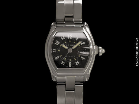 Cartier Roadster Mens Automatic Tonneau Watch, Ref. 2510 - Stainless Steel