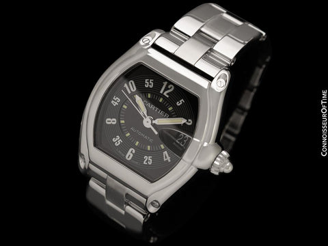 Cartier Roadster Mens Automatic Tonneau Watch, Ref. 2510 - Stainless Steel