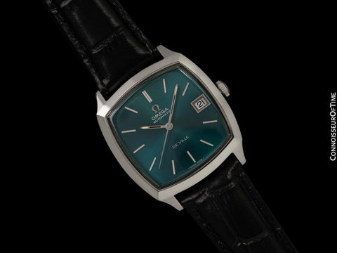 1970 Omega De Ville Vintage Mens Automatic Dark Ocean Teal Dial Watch - Stainless Steel