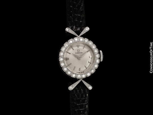 1958 Omega Vintage Ladies Mid-Century Dress Watch - Platinum & Diamonds