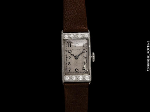 1920's Tiffany & Co. Ladies Vintage Art Deco Watch - Platinum, 18K Gold & Diamonds
