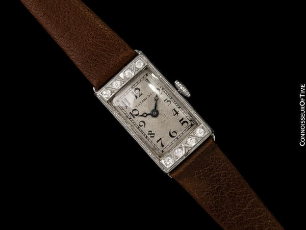 1920's Tiffany & Co. Ladies Vintage Art Deco Watch - Platinum, 18K Gold & Diamonds