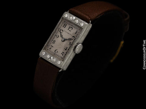 1920's Tiffany & Co. Ladies Vintage Art Deco Watch - Platinum, 18K Gold & Diamonds