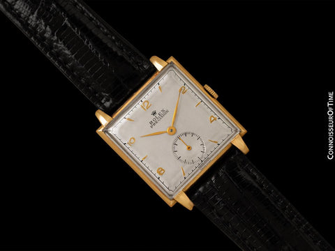 1946 Rolex Precision Vintage Mens Claw Lugs Square Dress Watch - 14K Gold & Stainless Steel