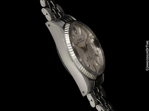 1991 Tudor (Rolex) Prince Oysterdate Mens Midsize Watch - Stainless Steel & White 18K Gold