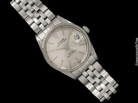 1991 Tudor (Rolex) Prince Oysterdate Mens Midsize Watch - Stainless Steel & White 18K Gold