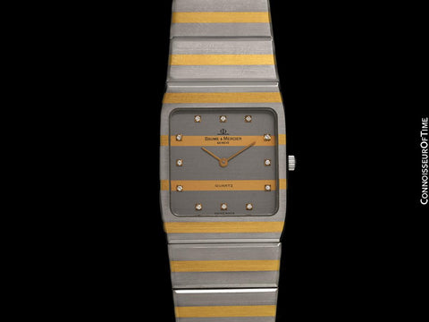 Baume & Mercier Polo / Avant-Garde Mens Luxury Watch - Stainless Steel, 18K Gold & Diamonds