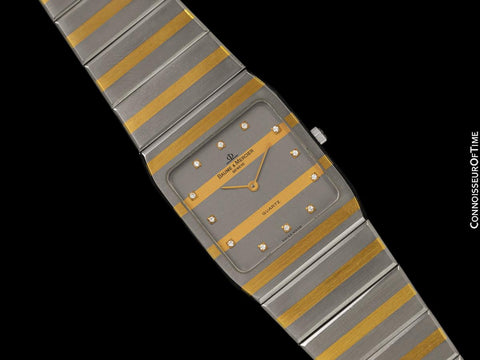 Baume & Mercier Polo / Avant-Garde Mens Luxury Watch - Stainless Steel, 18K Gold & Diamonds