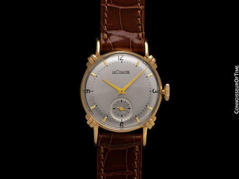 1947 Jaeger-LeCoultre Vintage Mens Midsize Watch, Beautiful Case - 14K Gold