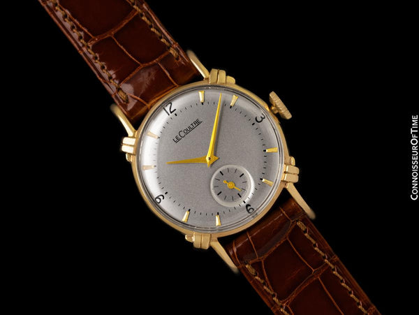 1947 Jaeger-LeCoultre Vintage Mens Midsize Watch, Beautiful Case - 14K Gold