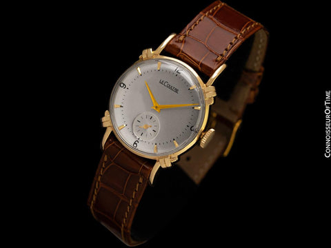 1947 Jaeger-LeCoultre Vintage Mens Midsize Watch, Beautiful Case - 14K Gold
