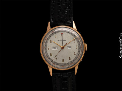 1940's Movado Vintage Triple Calendar Larger Size "FDR's Watch" - 18K Rose Gold & Steel - The Calendograph