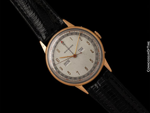 1940's Movado Vintage Triple Calendar Larger Size "FDR's Watch" - 18K Rose Gold & Steel - The Calendograph